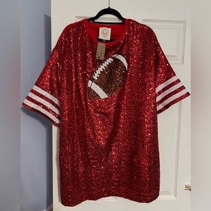 Fantastic Fawn Game Day Sequin Shirt Dress